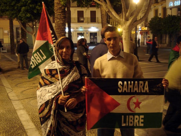 Saharawi protests in historic Jerez Saharawi protests in historic Jerez
