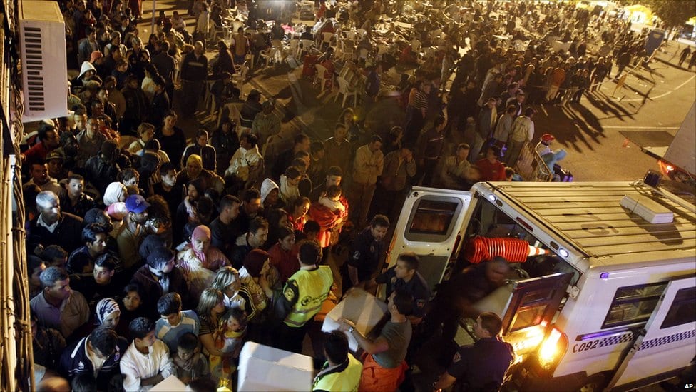 Thousands spend the night in the streets after Spain’s worst earthquake in 50 years killed eight people Thousands spend the night in the streets after Spain’s worst earthquake in 50 years killed eight people