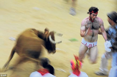 The lunacy begins as thousands flock to Pamplona to run with the bulls The lunacy begins as thousands flock to Pamplona to run with the bulls