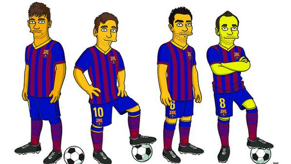 Barcelona stars turned into Simpsons characters Barcelona stars turned into Simpsons characters