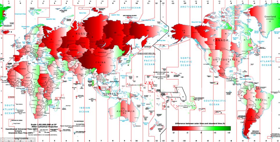 New map reveals Spanish time is out of sync New map reveals Spanish time is out of sync