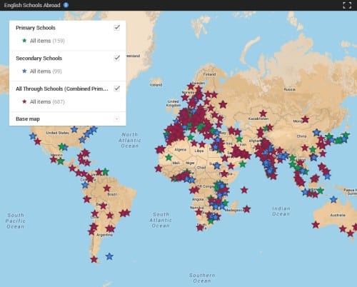 New map for expat parents charts all British schools worldwide New map for expat parents charts all British schools worldwide