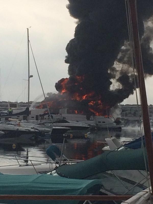 Fire rages on Puerto Banus luxury yacht Fire rages on Puerto Banus luxury yacht