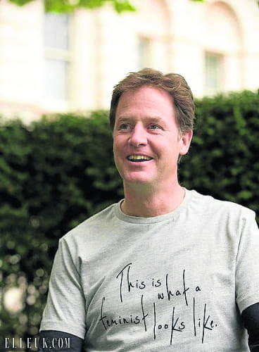 El Clegg dons feminist t-shirt quoting Spanish wife’s influence El Clegg dons feminist t-shirt quoting Spanish wife’s influence