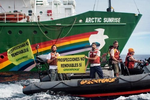 Protest in Malaga over Greenpeace ship seizure Protest in Malaga over Greenpeace ship seizure