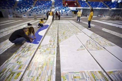 Malaga in the running for Guinness World Record of largest stamp mosaic Malaga in the running for Guinness World Record of largest stamp mosaic