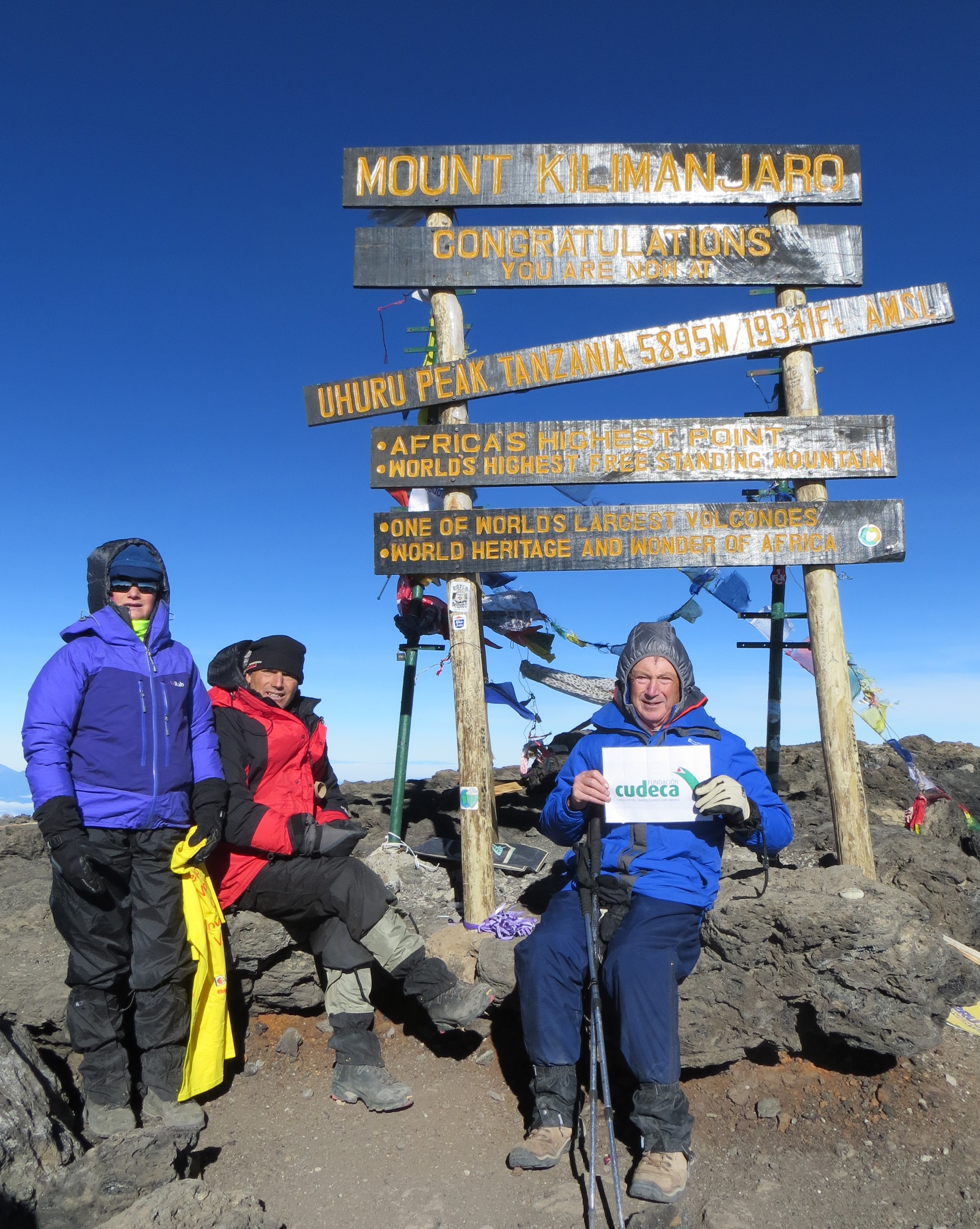 British pensioner on top of the world after climbing Kilimanjaro British pensioner on top of the world after climbing Kilimanjaro