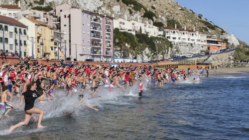 Gibraltarians brace themselves for Boxing Day Polar Bear swim Gibraltarians brace themselves for Boxing Day Polar Bear swim