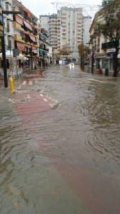 Avenida Nabuel flooded. Photo by Planet Marbella