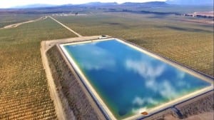 The large reservoir in the middle of one of the super intensive olive groves