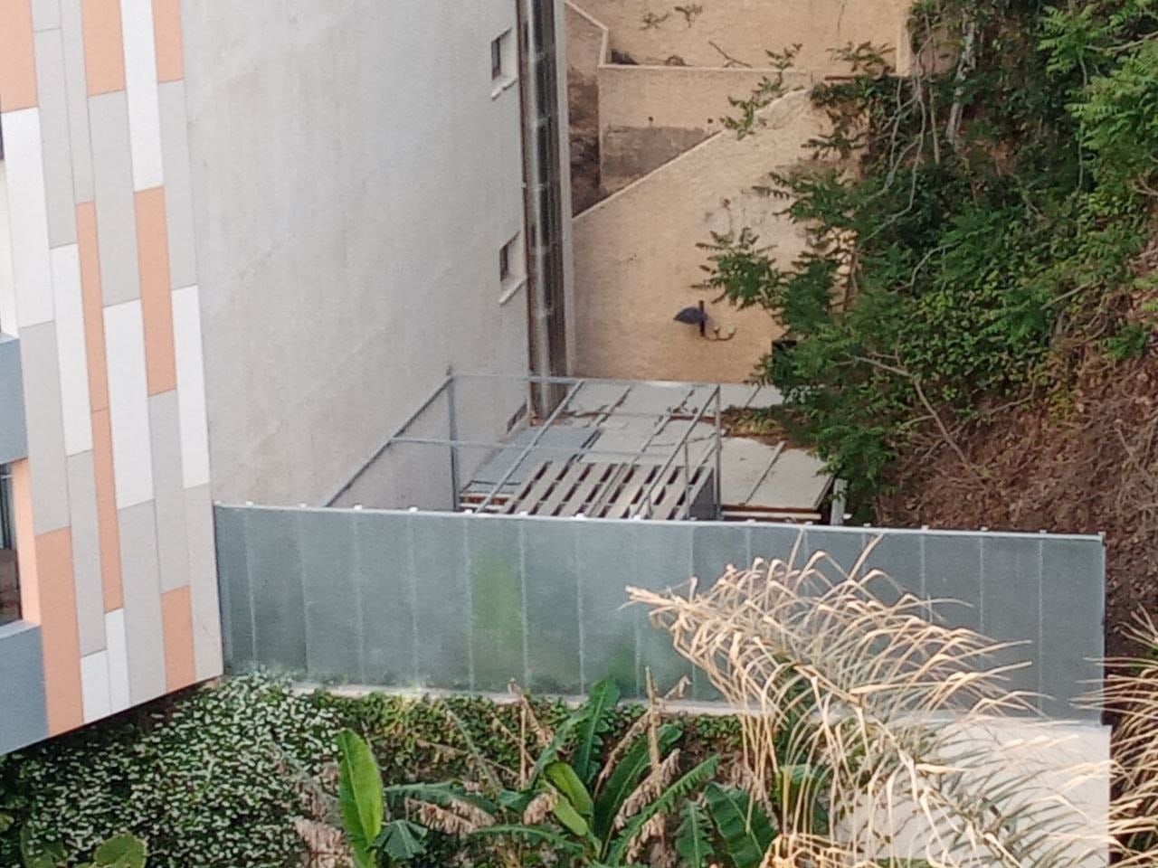 Acoustic barrier around machinery near the Meliá Costa del Sol