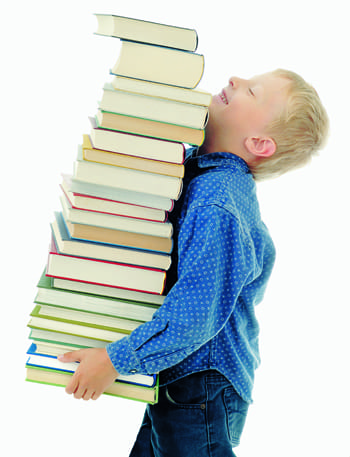 boy carrying books