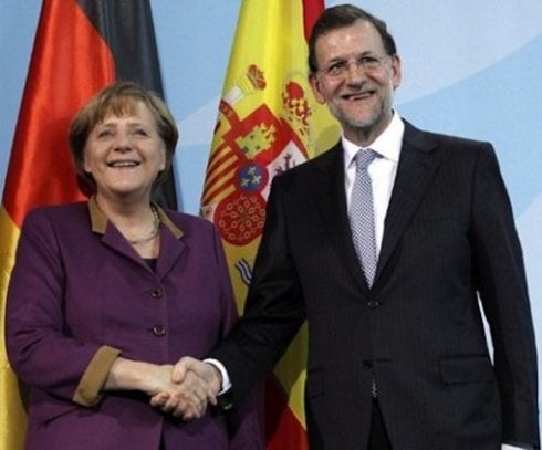 Angela Merkel and Mariano Rajoy e
