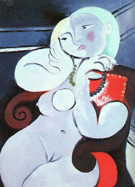 picasso nude woman in a red chair