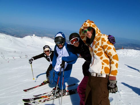 skiing beach spain