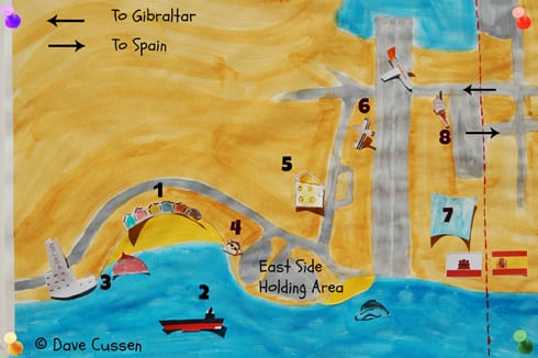 gibraltar border queue map