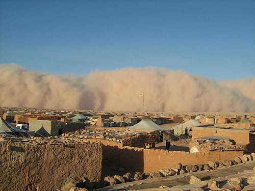 dust storms in the camps