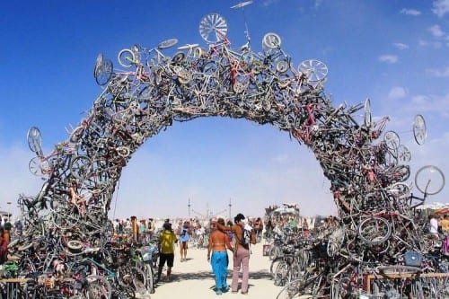 recycled art bike arch e