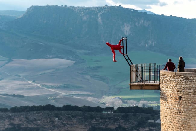 Death-defying Eskil Ronningsbakken has been living life on the edge in Ronda recently while shooting a new television series. Photograph: Alberto Zaldivar.