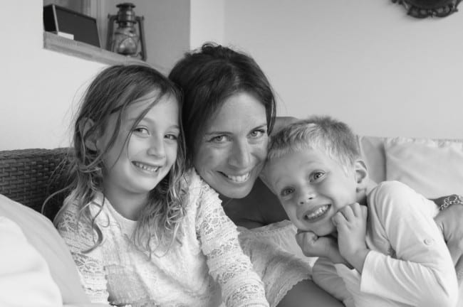 Carrie Frais co founder of MumAbroad and her two children e