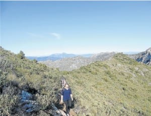 DIFFERENT WORLD: Walkers atop La Concha