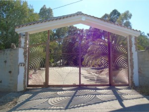 SECLUDED: Large gates hide the house belonging to the Staffords