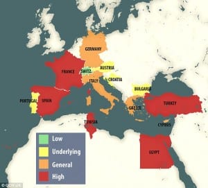 Terrorism hotspots