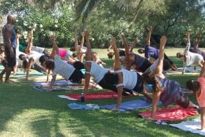 YOGA TIME: There is a special yoga space at the festival