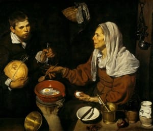 REFLECTION: Old woman frying eggs