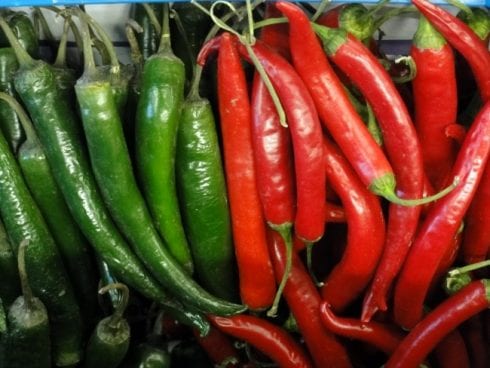 Chillies red and green e