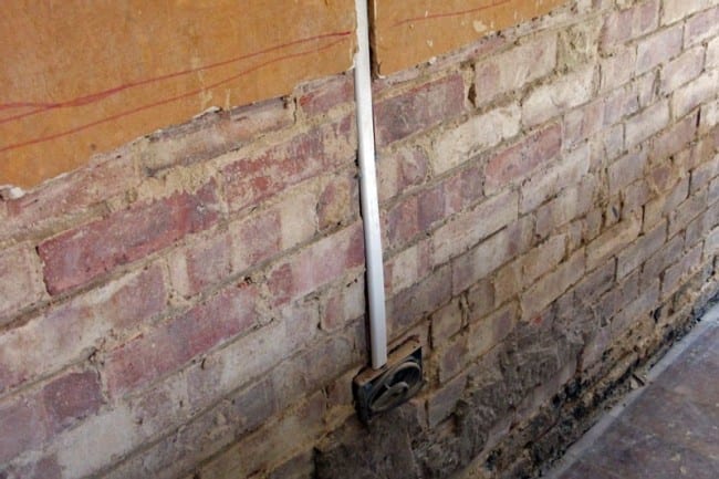 Plaster removed rising damp e