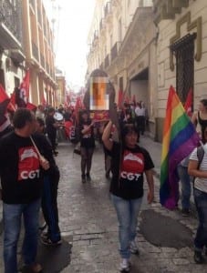 Feminist group carries giant vagina through Sevilla's streets