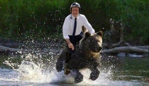 Mayor on a bear