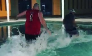 Tyson Fury runs through fountain in Marbella