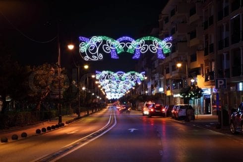 christmas decoration in the street of estepona andalusia spain