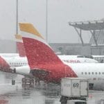 spain airport snow