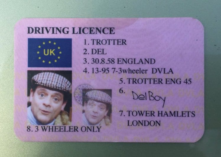 driving licence del boy