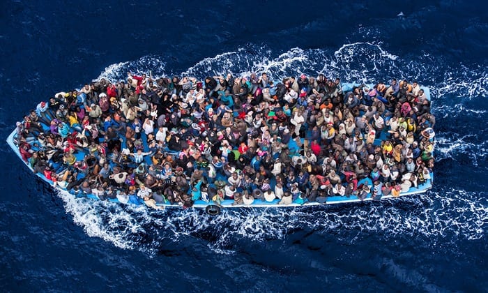 migrants in boat