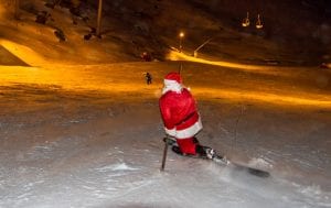 Santa Claus arrives on the slopes at Sierra Nevada