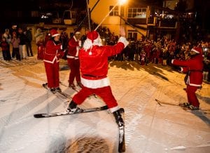 Santa Claus arrives on the slopes at Sierra Nevada