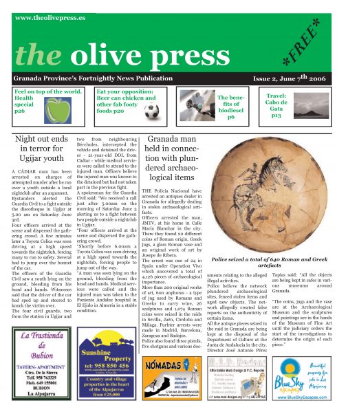 Olive Press Issue 2 Front Page