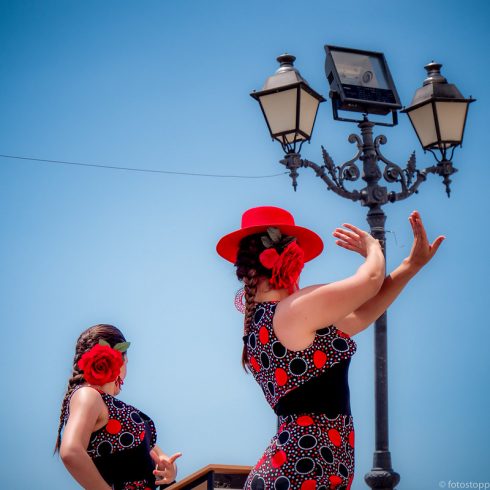 Two Ladies Dancing Sevillanas