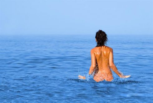 Nudist In Sea
