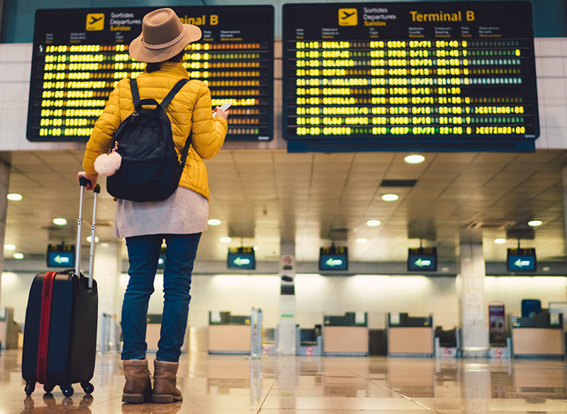 Tourist At Barcelona International Airport