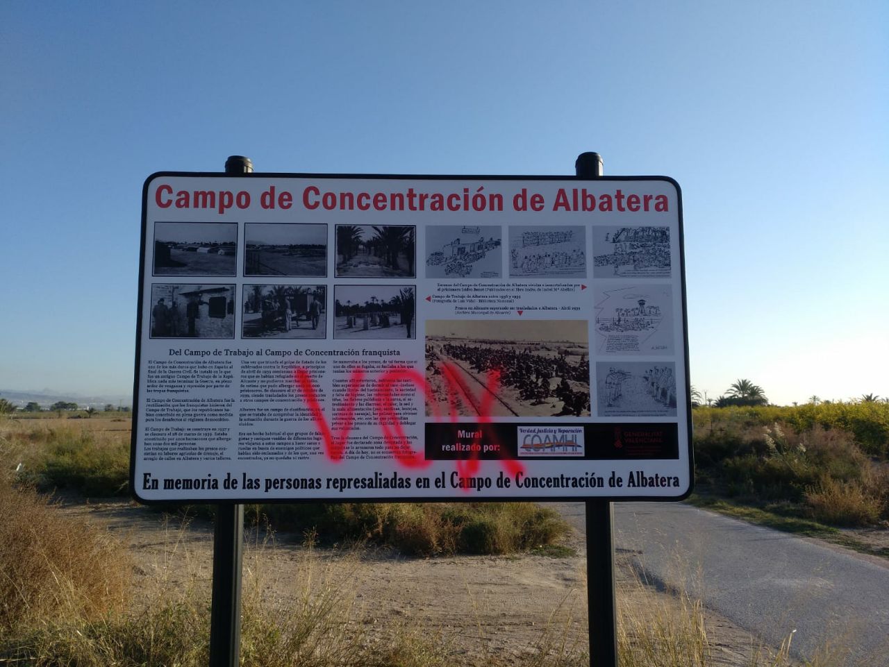 Far Right Wing Graffiti Smeared At Franco Concentration Camp Site On Spain S Costa Blanca