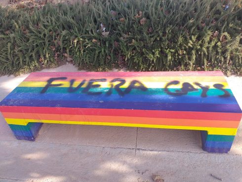 Homophobic Slogans Painted On Rainbow Benches In Spain S Costa Blanca