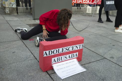 A recent protest calling for the abolition of prostitution