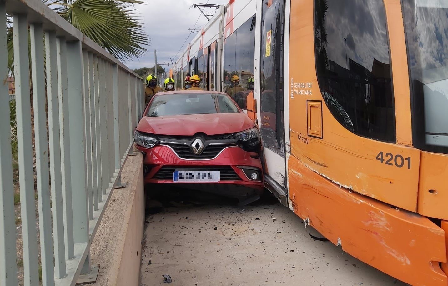 Both Tight Squeeze For Car And Alicante Tram