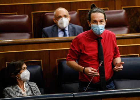 Pablo Iglesias During A Control Session At Congreso De Los Diputados, In Madrid On Wednesday 17 March, 2021