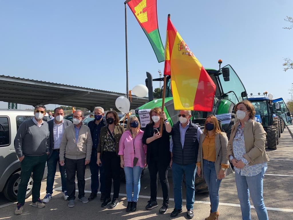 Motorcade protest on Spain's Costa Blanca aginst compulsory school use of Valencian language